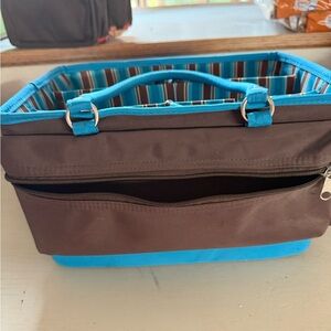 Brown and Blue Tote Bag